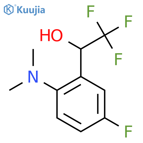 1-2-(dimethylamino)-5-fluorophenyl-2,2,2-trifluoroethan-1-ol structure