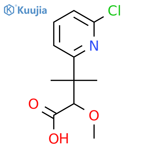 3-(6-chloropyridin-2-yl)-2-methoxy-3-methylbutanoic acid structure