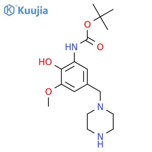 tert-butyl N-{2-hydroxy-3-methoxy-5-(piperazin-1-yl)methylphenyl}carbamate structure