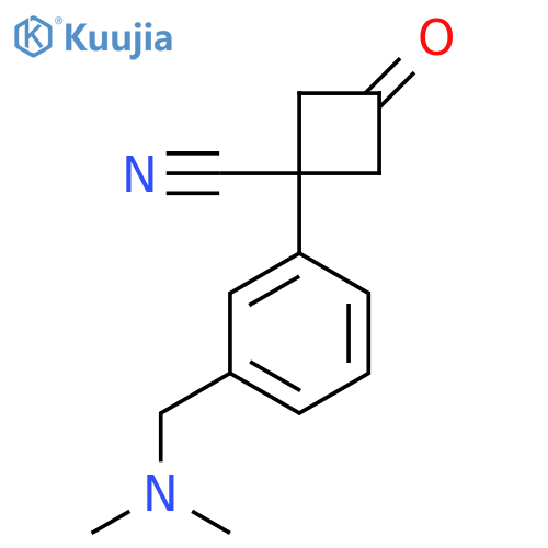 1-{3-[(Dimethylamino)methyl]phenyl}-3-oxocyclobutane-1-carbonitrile structure