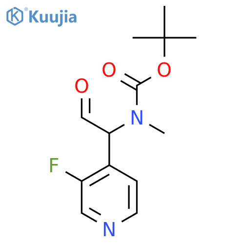 tert-butyl N-1-(3-fluoropyridin-4-yl)-2-oxoethyl-N-methylcarbamate structure