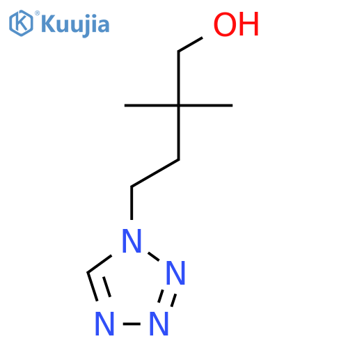 2,2-dimethyl-4-(1H-1,2,3,4-tetrazol-1-yl)butan-1-ol structure