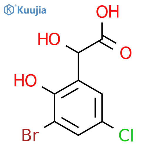 2-(3-bromo-5-chloro-2-hydroxyphenyl)-2-hydroxyacetic acid structure