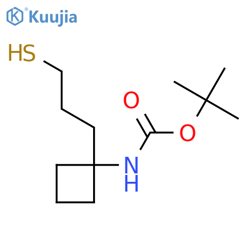 tert-butyl N-1-(3-sulfanylpropyl)cyclobutylcarbamate structure