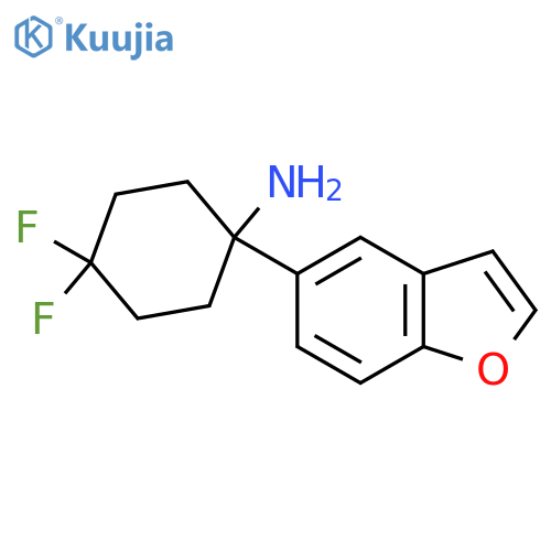 1-(1-benzofuran-5-yl)-4,4-difluorocyclohexan-1-amine structure