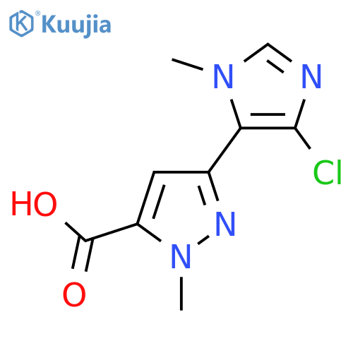 3-(4-chloro-1-methyl-1H-imidazol-5-yl)-1-methyl-1H-pyrazole-5-carboxylic acid structure