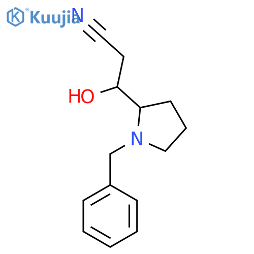 3-(1-benzylpyrrolidin-2-yl)-3-hydroxypropanenitrile structure