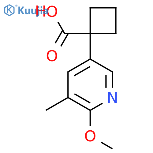 1-(6-Methoxy-5-methylpyridin-3-yl)cyclobutane-1-carboxylic acid structure