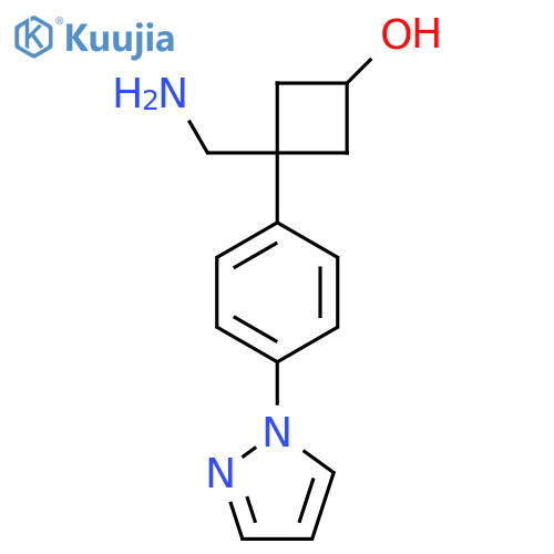 3-(aminomethyl)-3-4-(1H-pyrazol-1-yl)phenylcyclobutan-1-ol structure