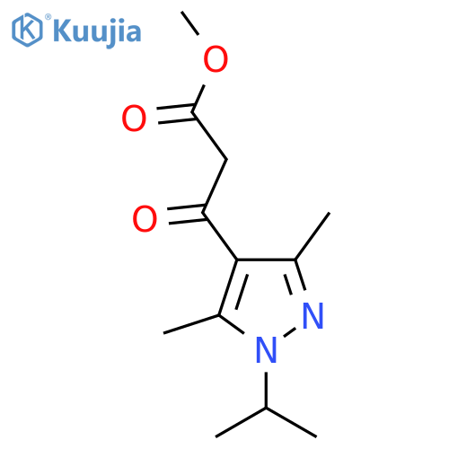 methyl 3-[3,5-dimethyl-1-(propan-2-yl)-1H-pyrazol-4-yl]-3-oxopropanoate structure