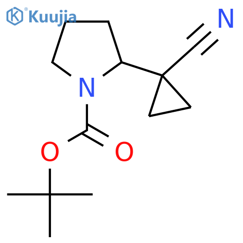 tert-butyl 2-(1-cyanocyclopropyl)pyrrolidine-1-carboxylate structure