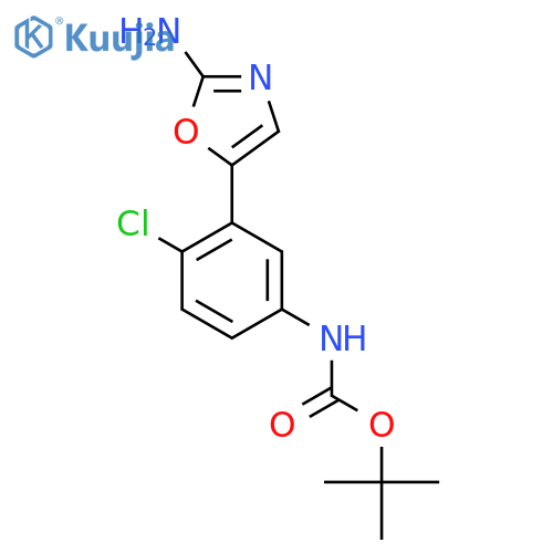 tert-butyl N-3-(2-amino-1,3-oxazol-5-yl)-4-chlorophenylcarbamate structure