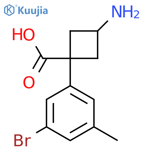 3-amino-1-(3-bromo-5-methylphenyl)cyclobutane-1-carboxylic acid structure
