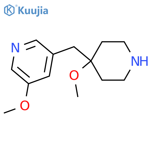 3-methoxy-5-(4-methoxypiperidin-4-yl)methylpyridine structure