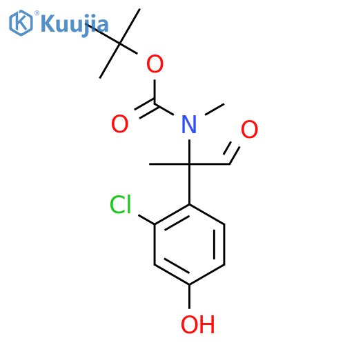 tert-butyl N-2-(2-chloro-4-hydroxyphenyl)-1-oxopropan-2-yl-N-methylcarbamate structure