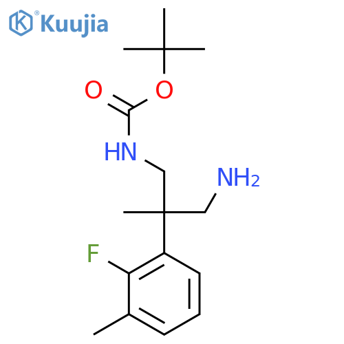 tert-butyl N-3-amino-2-(2-fluoro-3-methylphenyl)-2-methylpropylcarbamate structure