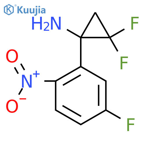 2,2-difluoro-1-(5-fluoro-2-nitrophenyl)cyclopropan-1-amine structure