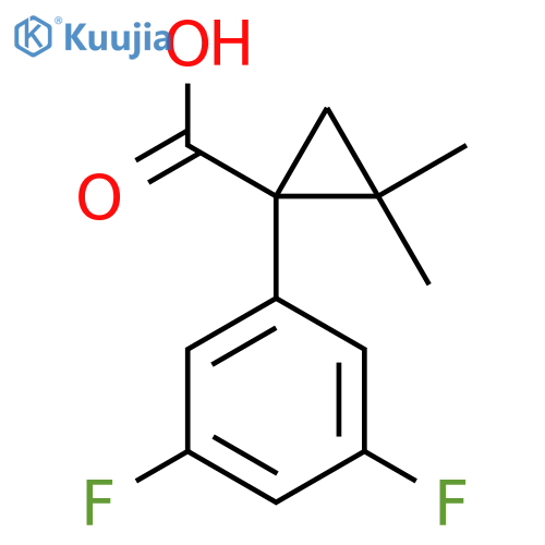 1-(3,5-difluorophenyl)-2,2-dimethylcyclopropane-1-carboxylic acid structure