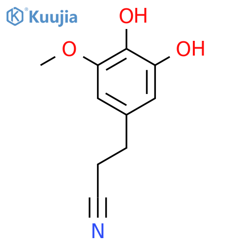 3-(3,4-dihydroxy-5-methoxyphenyl)propanenitrile structure