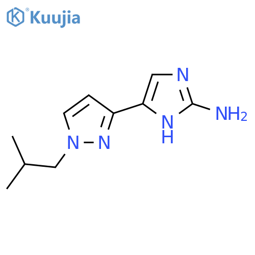 5-1-(2-methylpropyl)-1H-pyrazol-3-yl-1H-imidazol-2-amine structure
