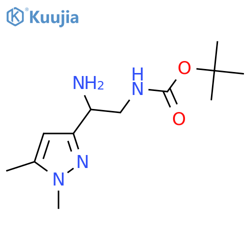 tert-butyl N-2-amino-2-(1,5-dimethyl-1H-pyrazol-3-yl)ethylcarbamate structure