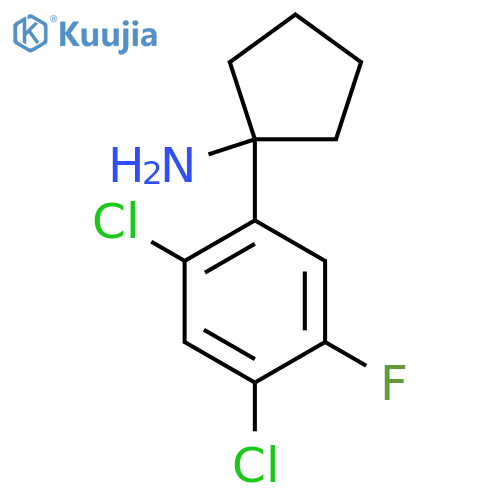 1-(2,4-dichloro-5-fluorophenyl)cyclopentan-1-amine structure