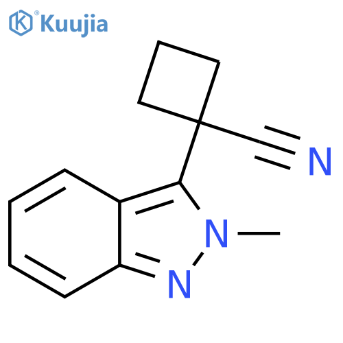 1-(2-methyl-2H-indazol-3-yl)cyclobutane-1-carbonitrile structure