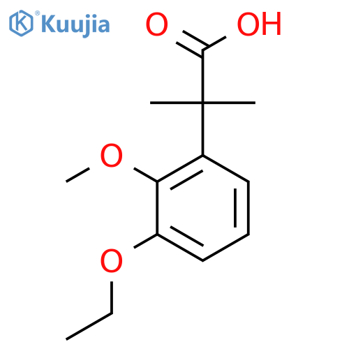 2-(3-ethoxy-2-methoxyphenyl)-2-methylpropanoic acid structure