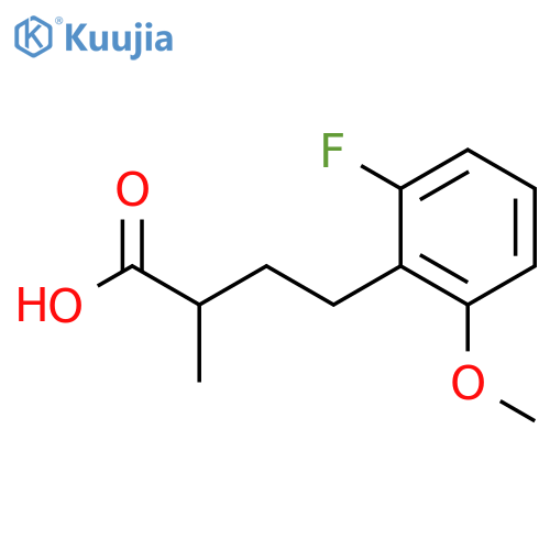 4-(2-fluoro-6-methoxyphenyl)-2-methylbutanoic acid structure