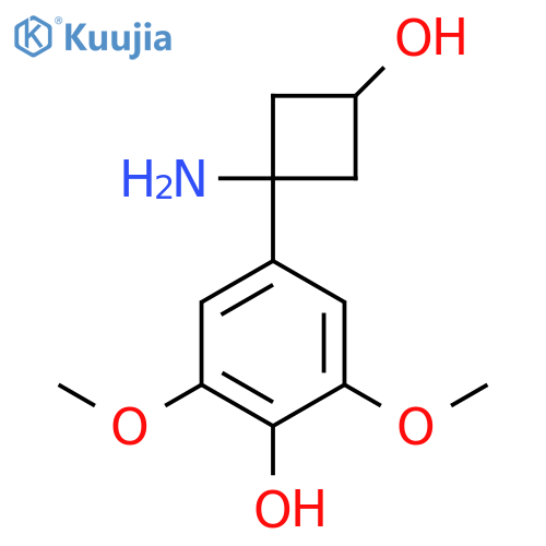 4-(1-amino-3-hydroxycyclobutyl)-2,6-dimethoxyphenol structure