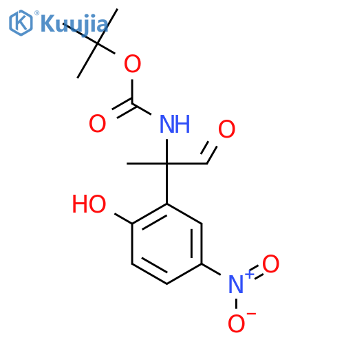 tert-butyl N-2-(2-hydroxy-5-nitrophenyl)-1-oxopropan-2-ylcarbamate structure