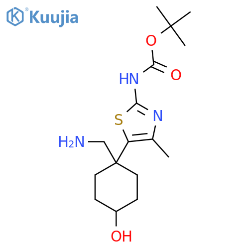tert-butyl N-{5-1-(aminomethyl)-4-hydroxycyclohexyl-4-methyl-1,3-thiazol-2-yl}carbamate structure