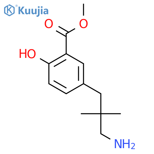 methyl 5-(3-amino-2,2-dimethylpropyl)-2-hydroxybenzoate structure