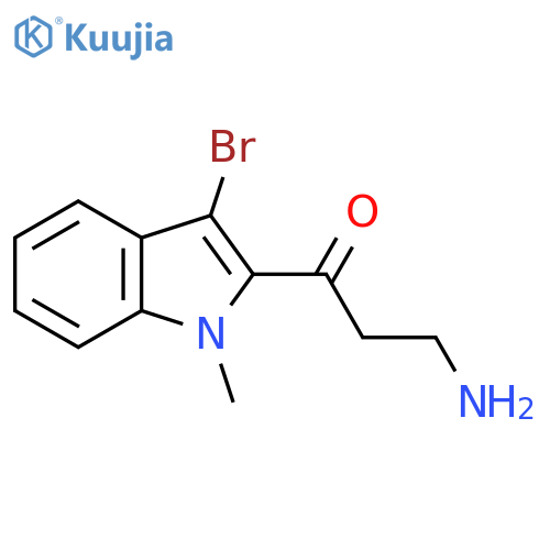 3-amino-1-(3-bromo-1-methyl-1H-indol-2-yl)propan-1-one structure
