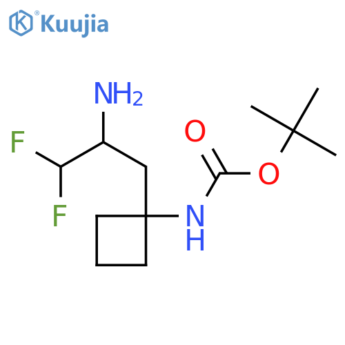 tert-butyl N-1-(2-amino-3,3-difluoropropyl)cyclobutylcarbamate structure