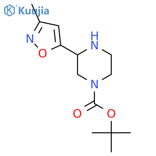 tert-butyl 3-(3-methyl-1,2-oxazol-5-yl)piperazine-1-carboxylate structure