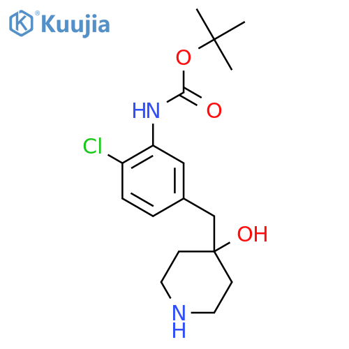 tert-butyl N-{2-chloro-5-(4-hydroxypiperidin-4-yl)methylphenyl}carbamate structure