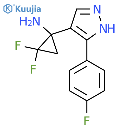 2,2-difluoro-1-3-(4-fluorophenyl)-1H-pyrazol-4-ylcyclopropan-1-amine structure
