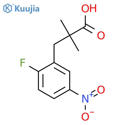 3-(2-fluoro-5-nitrophenyl)-2,2-dimethylpropanoic acid structure