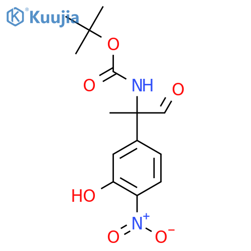 tert-butyl N-2-(3-hydroxy-4-nitrophenyl)-1-oxopropan-2-ylcarbamate structure
