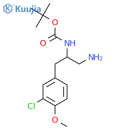 tert-butyl N-1-amino-3-(3-chloro-4-methoxyphenyl)propan-2-ylcarbamate structure