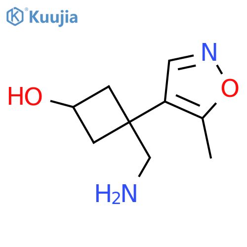 3-(aminomethyl)-3-(5-methyl-1,2-oxazol-4-yl)cyclobutan-1-ol structure