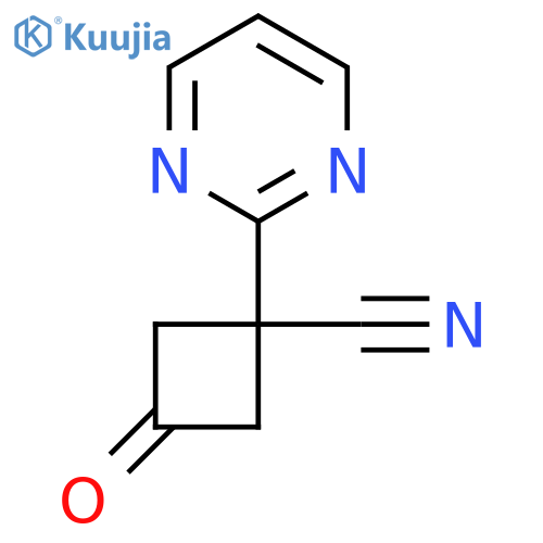 3-oxo-1-(pyrimidin-2-yl)cyclobutane-1-carbonitrile structure