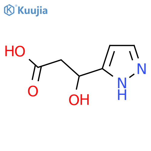 3-hydroxy-3-(1H-pyrazol-3-yl)propanoic acid structure