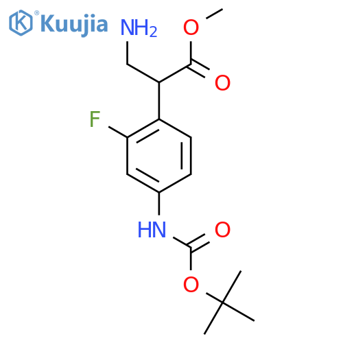 methyl 3-amino-2-(4-{(tert-butoxy)carbonylamino}-2-fluorophenyl)propanoate structure