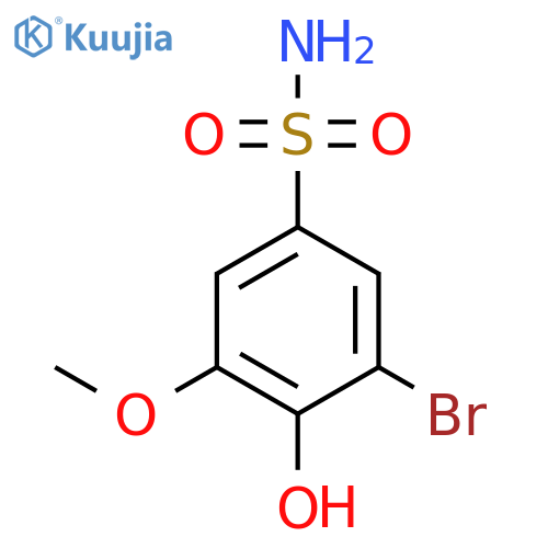 3-bromo-4-hydroxy-5-methoxybenzene-1-sulfonamide structure