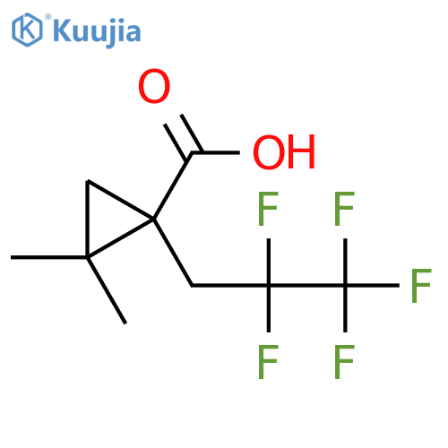 2,2-dimethyl-1-(2,2,3,3,3-pentafluoropropyl)cyclopropane-1-carboxylic acid structure