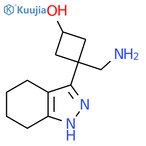 3-(aminomethyl)-3-(4,5,6,7-tetrahydro-1H-indazol-3-yl)cyclobutan-1-ol structure