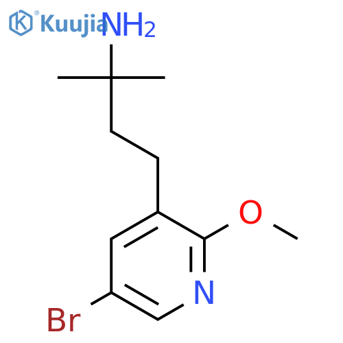 4-(5-bromo-2-methoxypyridin-3-yl)-2-methylbutan-2-amine structure