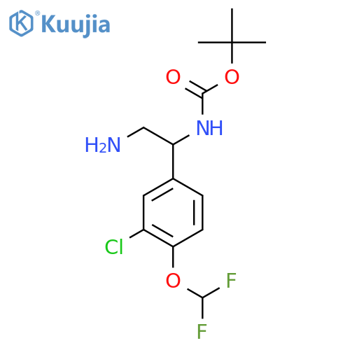 tert-butyl N-{2-amino-1-3-chloro-4-(difluoromethoxy)phenylethyl}carbamate structure